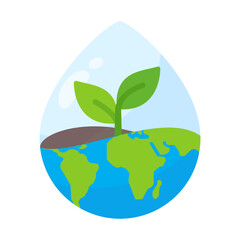 seedlings growing on the earth Environmental conservation concept to save the world
