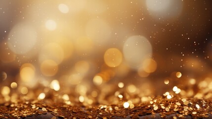 gold, dust, light, sparkle, luxury, glow, christmas, confetti, magic, shine. banner with a background image of golden dust and black sequins. falling around likes nebula galaxy and star in universe.