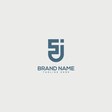 Monogram professional unique letter SJ JS logo design template. Initials Business logo.