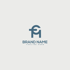 Monogram professional unique letter FM MF logo design template. Initials Business logo.