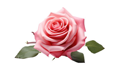 The Lone Beauty Single Rose Blossom on White or PNG Transparent Background