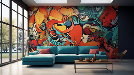 bold and Colorful Tapestry as a Wall Covering