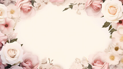 Fototapeta na wymiar wedding frame, decorative flower background pattern, PPT background