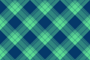 Tartan plaid background, diagonal check seamless pattern. Vector fabric texture for textile print, wrapping paper, gift card, wallpaper.