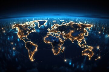 earth, cyberspace, continent, global, map, network, connection, technology, business,...