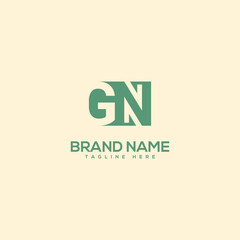 Monogram professional unique letter GN NG logo design template. Initials Business logo.