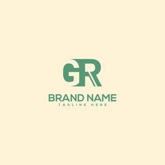 Monogram professional unique letter GR RG logo design template. Initials Business logo.
