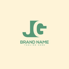 Monogram professional unique letter JG GJ logo design template. Initials Business logo.