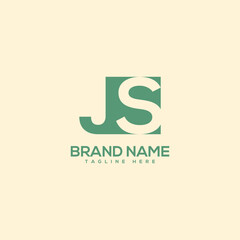 Monogram professional unique letter JS SJ logo design template. Initials Business logo.