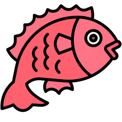Fish icon, Japanese New Year related vector