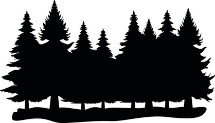 Pine Trees Forest Cut File, SVG file for Cricut and Silhouette , EPS , Vector, JPEG , Logo , T Shirt