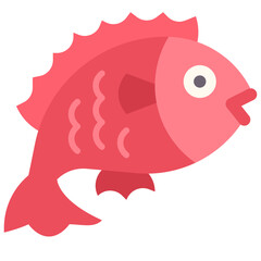 Fish icon, Japanese New Year related vector