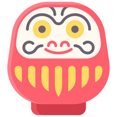 Daruma doll icon, Japanese New Year related vector