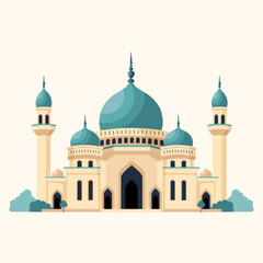 Vector mosque. Islamic design. Ramadan element. Arabic element for greetings.