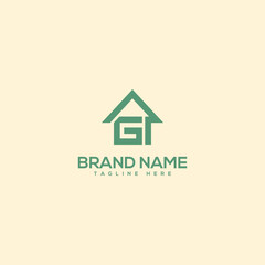 Alphabet monogram letter G with real estate house logo design - vector