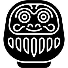 Daruma doll icon, Japanese New Year related vector