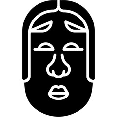 Ko omote mask icon, Japanese New Year related vector