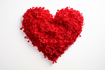 Background for Valentine's Day. 3D heart made of red flowers. Love. Romance.