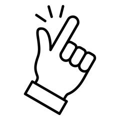 Easy to use icon with hand doing a finger snap