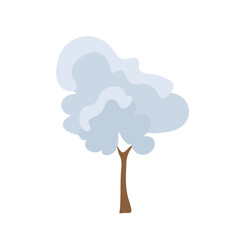 cute cartoon tree, christmas tree, christmas tree in the snow, winter tree, snowy tree, snow falling on the tree illustration