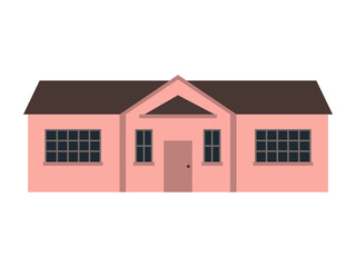 Simple color house. Modern flat Illustration on transparent background