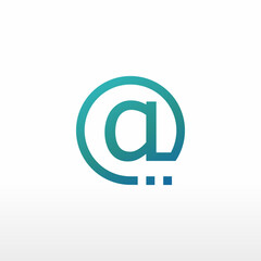 Obraz premium Commercial at(@) initials font logo design for vector, icon, company, business, branding, and others 