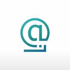 Fototapeta premium Commercial at(@) initials font logo design for vector, icon, company, business, branding, and others 