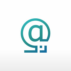 Commercial at(@) initials font logo design for vector, icon, company, business, branding, and others	
