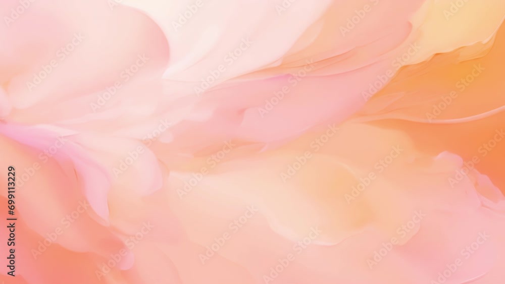 Poster closeup of a abstract pastel peach background featuring splashes of peach fuzz throughout.