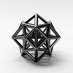 3d illustration of geometric figure over white background with vignette.