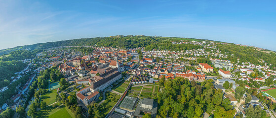 Panoramablick auf die Universitätsstadt Eichstätt in Oberbayern - obrazy, fototapety, plakaty