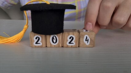 2024 New school year and graduating class. 2023 new year of education concept.