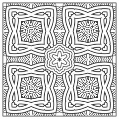 Outline futuristic ornament for coloring or use in various design projects. Version No. 17. Vector illustration