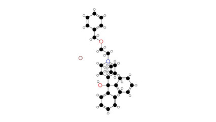 umeclidinium bromide molecule, structural chemical formula, ball-and-stick model, isolated image muscarinic antagonist - obrazy, fototapety, plakaty