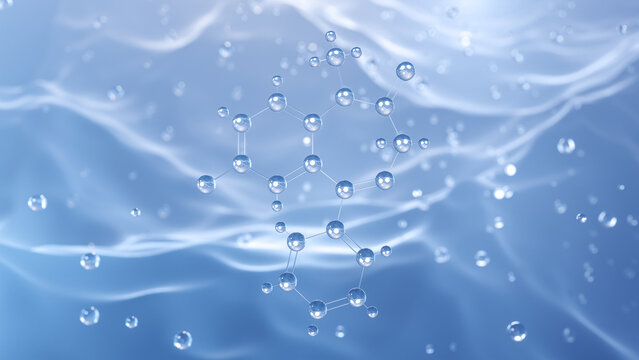 diazepam molecular structure, 3d model molecule, valium, structural chemical formula view from a microscope