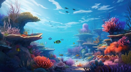 Fototapeta na wymiar Coral and fish in the Red Sea. 
