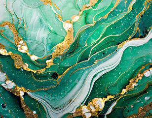 Marble abstract acrylic background. Agate ripple pattern. Gold powder.