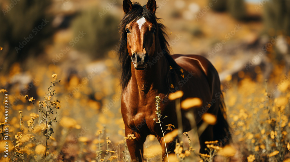 Wall mural horse in the meadow