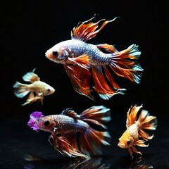 batta fish in aquarium generated Ai