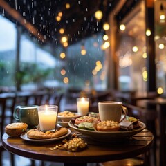 cup of coffee on a table generated Ai