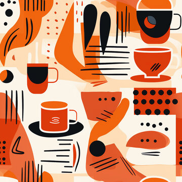 wallpaper of cafe coffee pattern