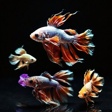 batta fish in aquarium generated Ai