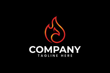 phoenix with fire shape gradient logo design for professional business company
