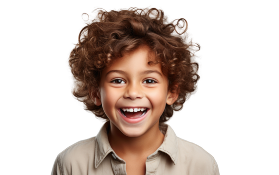 Enthusiastic Boy On Transparent Background