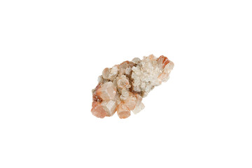aragonite mineral stone macro on white background