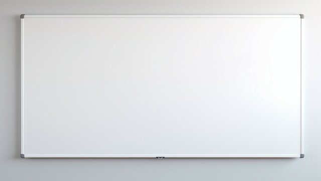 Clean office white board in a modern meeting room ready for business presentation or ideas and brainstorming.