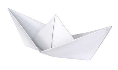 paper boat isolated on a white background.