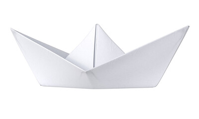 paper boat isolated on a white background.side view. © tiero