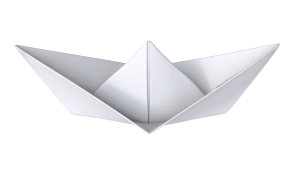 paper boat isolated on a white background. 3d render