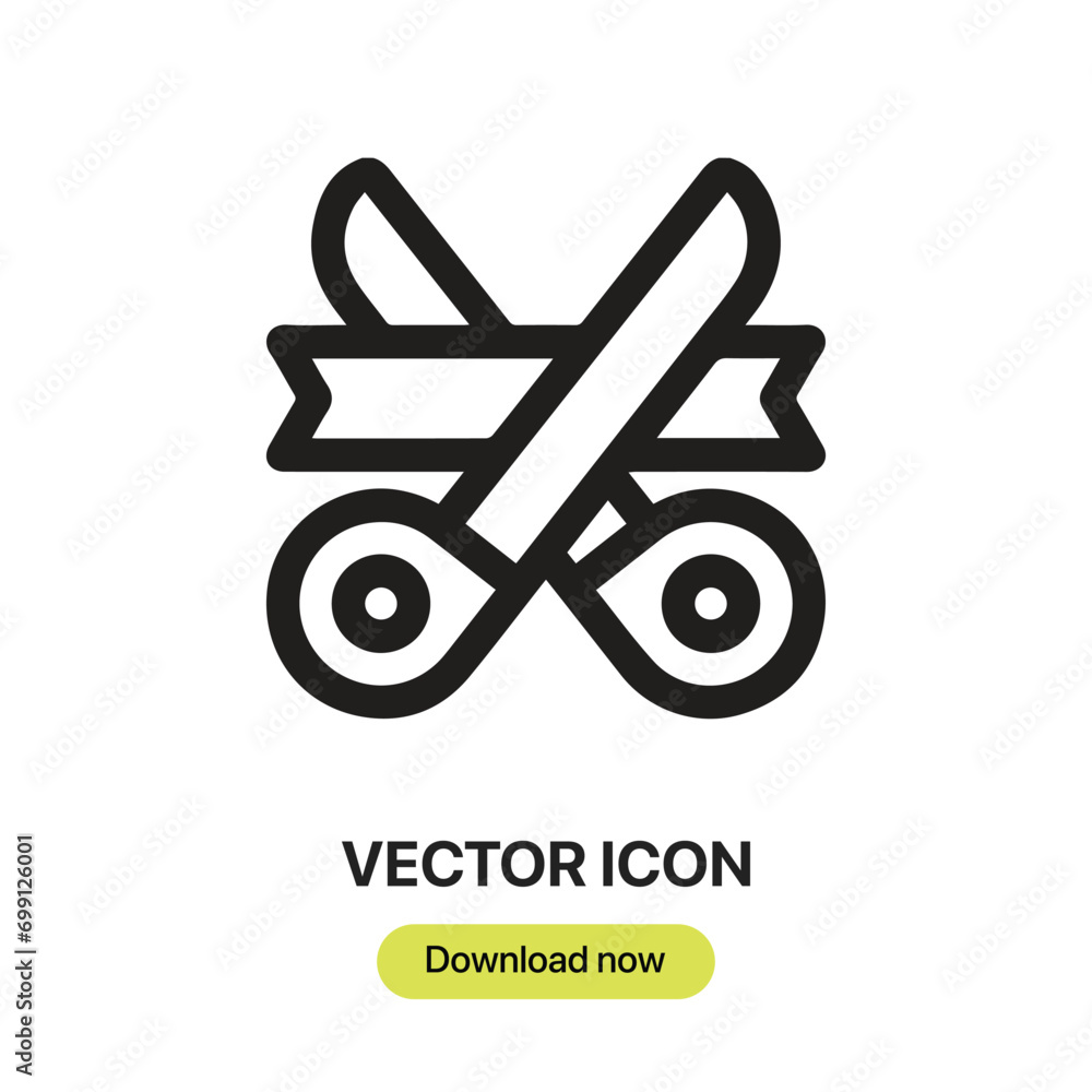 Poster inauguration icon vector. linear-style sign for mobile concept and web design. inauguration symbol i